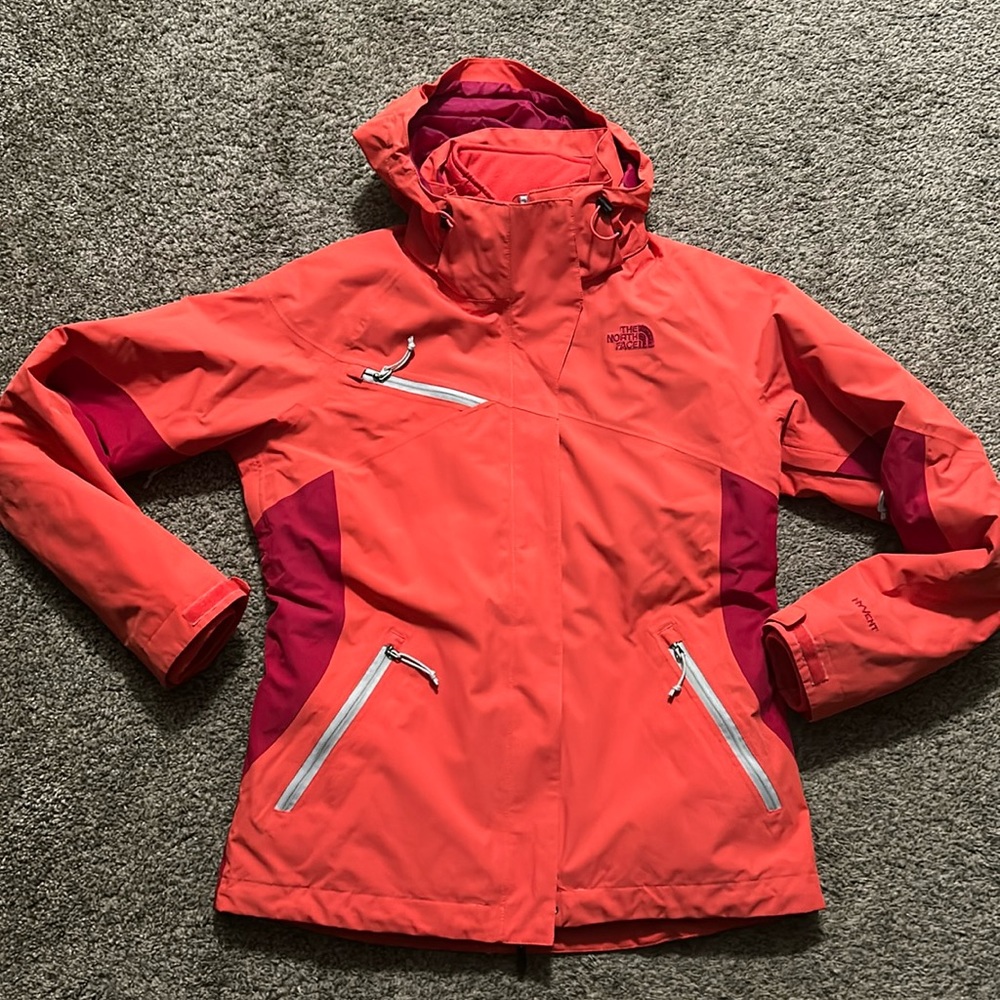 The North Face Size M. Coral, HyVent winter coat with liner. Excellent condition
